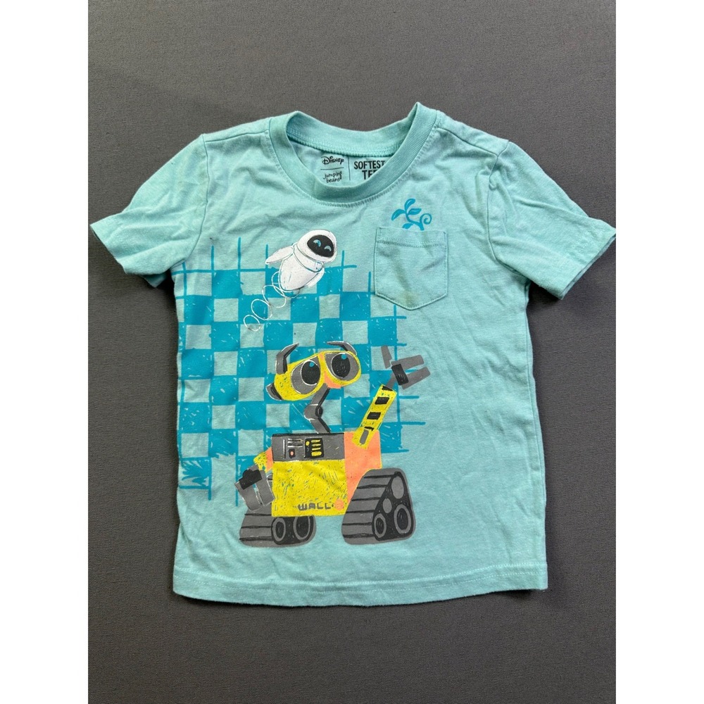 Disney Jumping Beans Wall-E Eve Graphic Pocket Tee Teal Blue Boys 2T